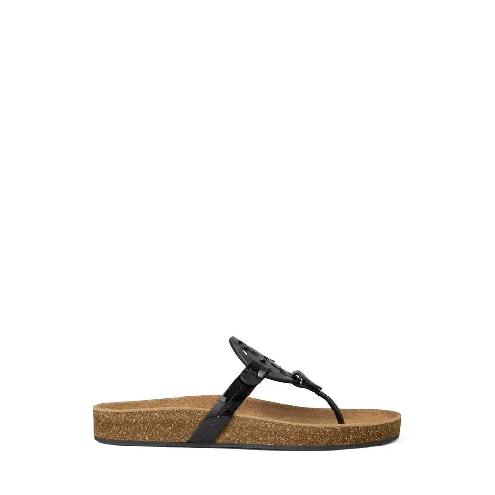 TORY BURCH WOMEN'S MILLER CLOUD SANDALS, PERFECT BLACK/NATURAL, 8.5 US